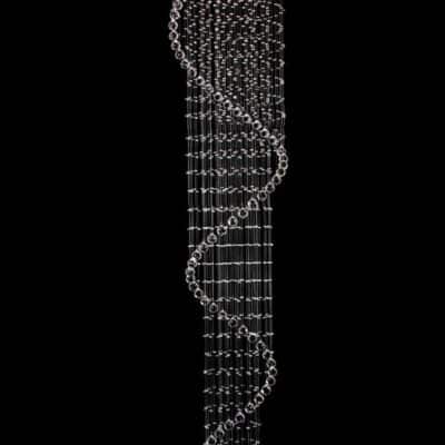 Lampa nowoczesna kryształowa wisząca serpentyna plafoniera spirala sprężyna