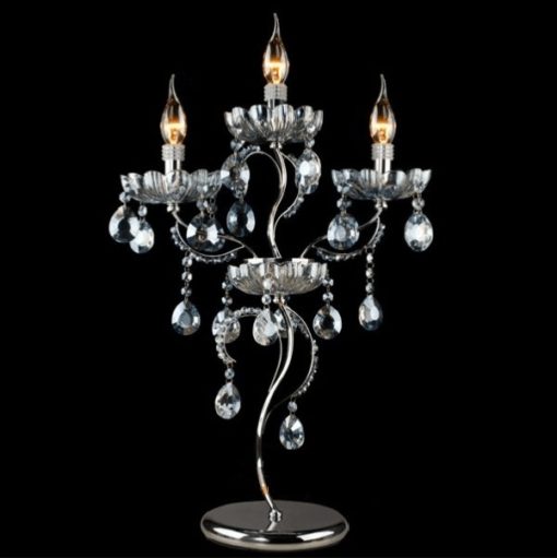 Lampka nocna biurkowa duża elegancka błękitna