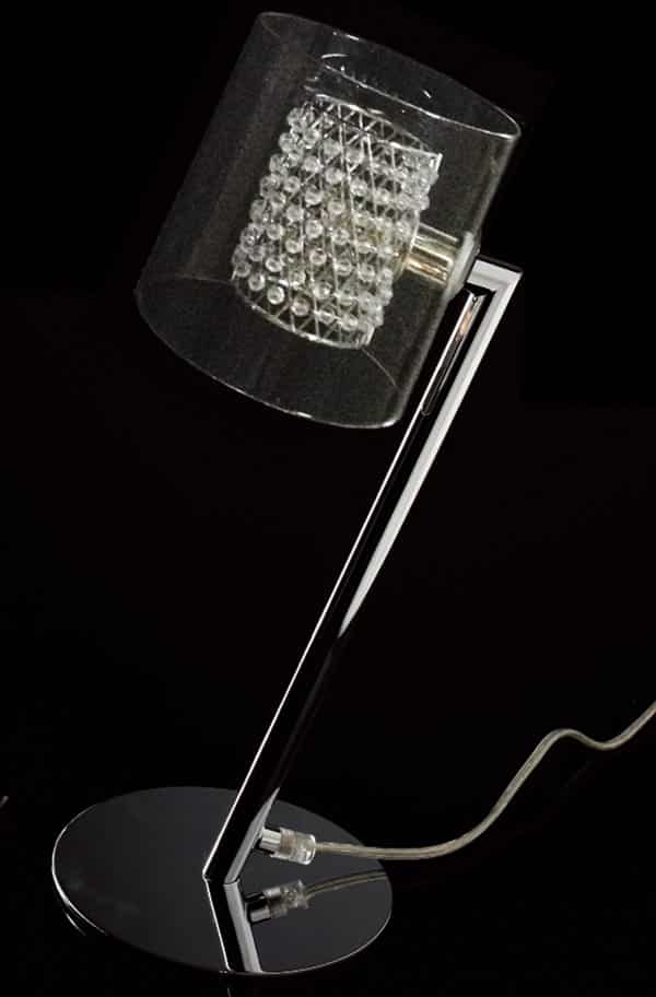 lampa-biurkowa-nocna-kryształowa-jednopunktowa-chromowa-CORINA Lampka biurkowa stołowa CORINA