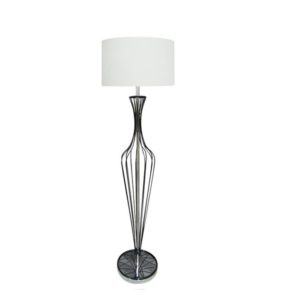Lampa podłogowa stojąca nowoczesna czarno biała HUGO