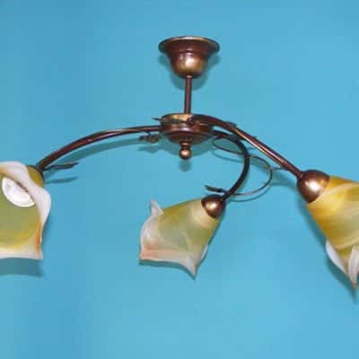 Klasyczny żyrandol plafon kwiatowe klosze