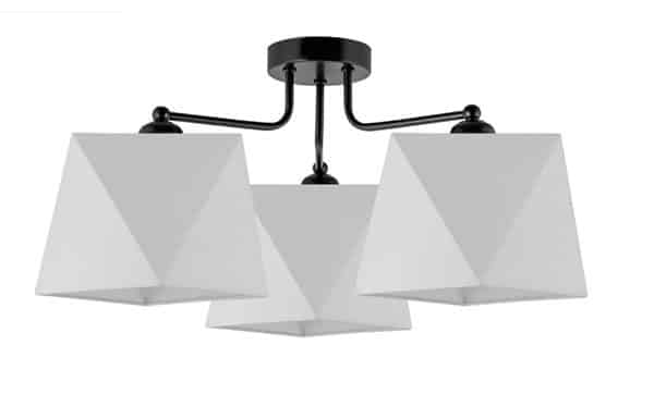 lampa-nowoczesna-modelowa-biała-trzypunktowa-BAKARO-3-WHITE-1202-3 Abażur Przysufitowy W-1202/3 Bakaro Biały