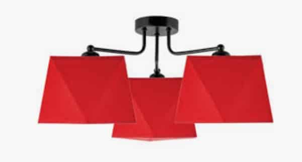 lampa-nowoczesna-modelowa-czarna-czerwona-trzypunktowa-BAKARO-3-RED Abażur Przysufitowy W-1202/3 Bakaro Czerwony