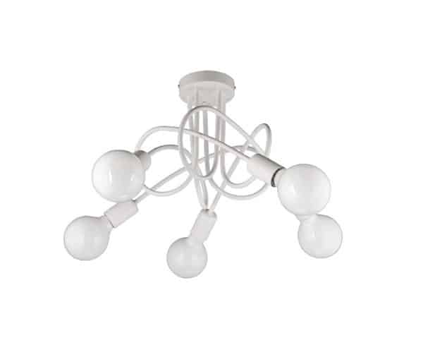 lampa-sufitowa-modelowa-pięciopunktowa-biała-W-LOOP-5-WT Lampa Modelowana Przysufitowa W-LOOP/5 Biały