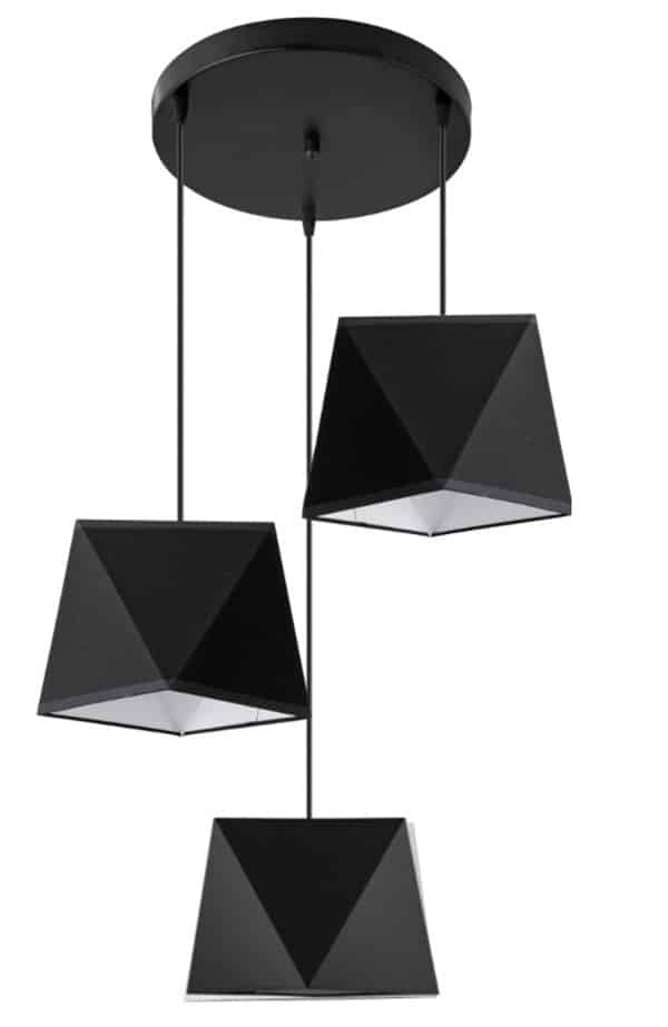 lampa-wisząca-trzypunktowa-czarna-W-P-1202-3-BLACK Abażur Wiszący W-P 1202/3 Bakaro Czarny