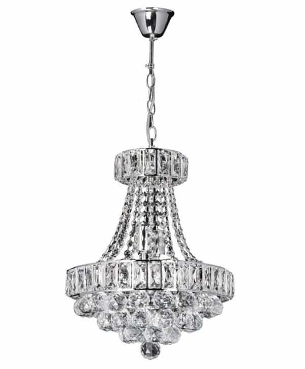 yrandol-kryształowy-wiszący-gruszka-sześciopunktowy-chromowy-W-E-1379-6 Żyrandol wiszący Lampa Kryształowa wisząca W-E 1373/6 Chrom