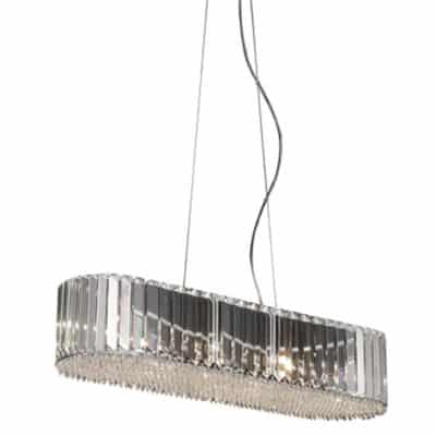 lampa wisząca kryształowa podłużna prostokątna owalna 6 punktowa LAMPA WEWNĘTRZNA (WISZĄCA) ZUMA LINE PRINCE PENDANT P0360-06D-F4AC