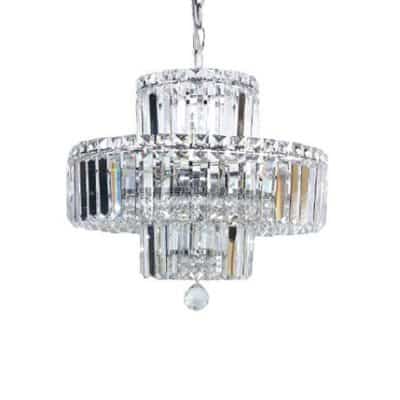 Nowoczesna lampa wisząca kryształowa salon pokój podłużna 4 punktowa podłużne kryształy SIT ,lampa nietypowa