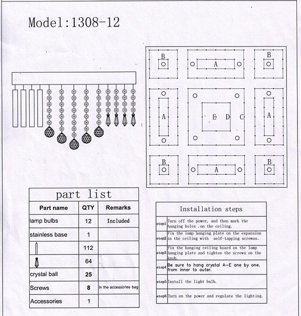 plafon-kryształowy-kwadratowy-dwunastopunktowy-chromowy-ALEX-SMALL-1 instrukcja lampy ALEX SMALL