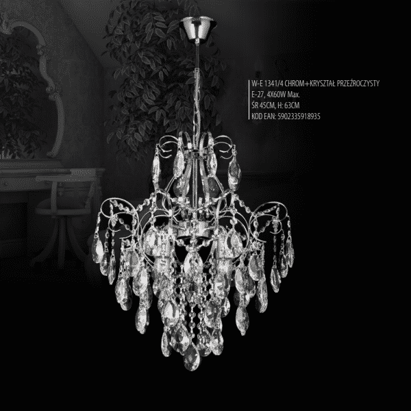 lampa-wiszaca-zyrandol-krysztalowy-4-punktowy-W-E-1341-4-chrom-krysztal