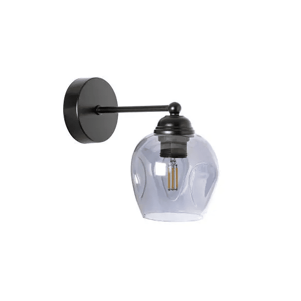 kinkiet-lampa-scienna-1 punktowa-czarna-klosz-K-1222-1
