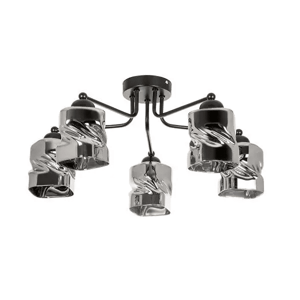 lampa-sufitowa-5-ramienna-czarna-szklane-klosze-W-1221-5