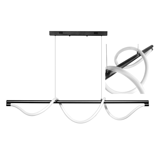 Lampa-wisząc-Serpente-DDXZ004-55W-czarna-wezyk-gladki-led